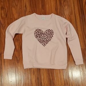 Hanes Light Pink Heart Print Women's Sweater